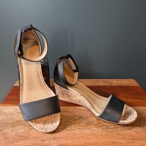 Naturalizer Black Wedge Sandals